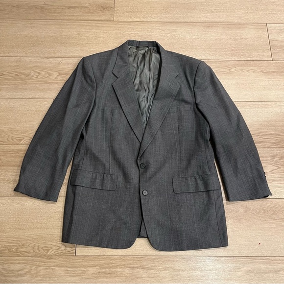 Christian Dior Men’s Wool Two Button Blazer Gray Stripe Size 44 - Picture 1 of 11